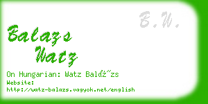 balazs watz business card